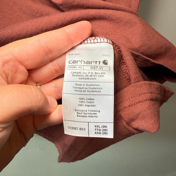 Carhartt Men's Short Sleeve Loose Fit Casual Shirt Maroon Red Size XXL - Picture 4 of 5